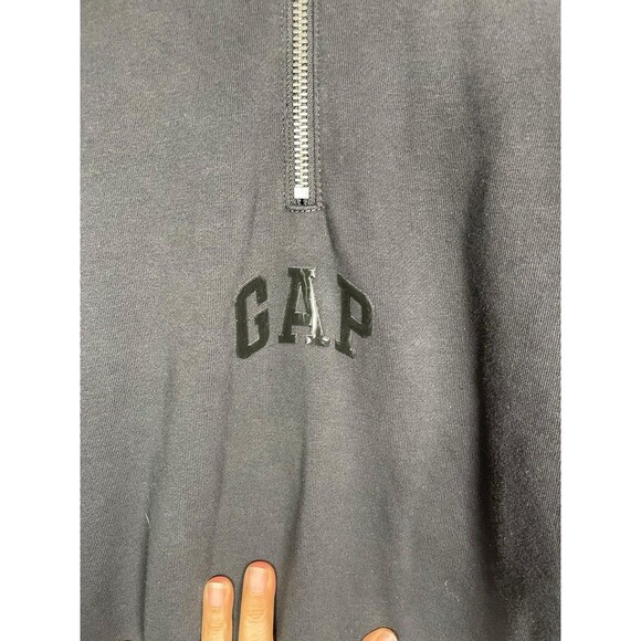 Gap Men's VintageSoft Arch Logo 1/4 Zip  Moonless Night‎ Black Size Medium - Picture 4 of 10